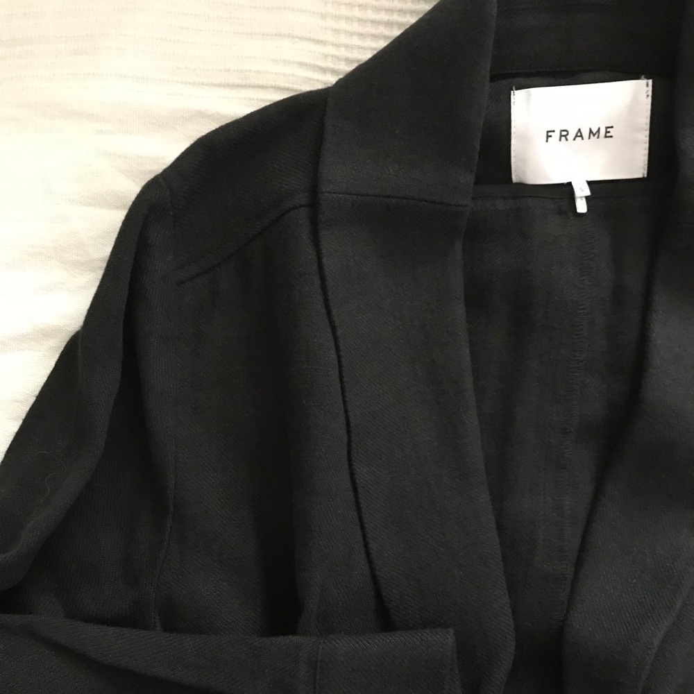 FRAME Denim Wrap Pocket Linen Jacket NWOT - Picture 5 of 6